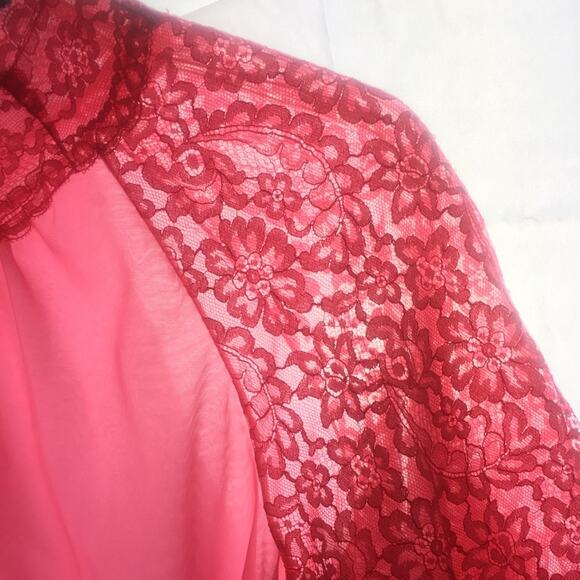 Vanity Fair Vintage Lace Puff Sleeve Robe Peignoir - Picture 6 of 7